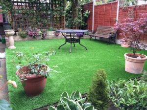 paved and planted garden - after