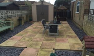 paved rear garden - before