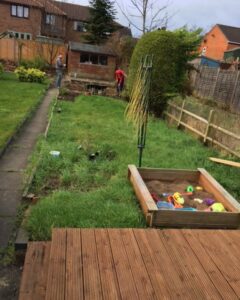 long overgrown rear garden - before